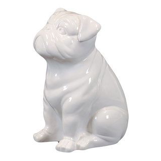 White Ceramic Sitting Dog