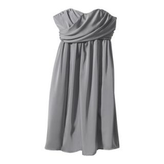 TEVOLIO Womens Satin Strapless Dress   Cement Gray   10
