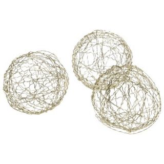 Crinkle Wire Balls Set of Six   Gold