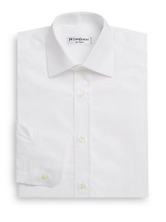 Solid Cotton Dress Shirt   White