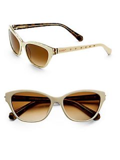2013 Studded Cats Eye Plastic Sunglasses   Ivory