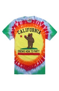 Mens Riot Society T Shirts   Riot Society Cali Bear Tie Dye T Shirt