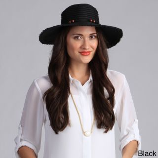 Swan Hat Womens Black Floppy Straw Packable Hat (Straw ribbonClick here to view our hat sizing guide)