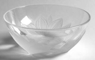 Cristal DArques Durand Romance 4 Round Bowl   Giftware,Frosted Flowers On Clea