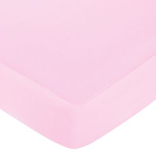 Sweet Jojo Designs Jungle Friends Solid Pink Fitted Crib Sheet (100 percent Cotton)