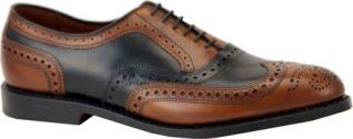 Mens Allen Edmonds Broadstreet   Bourbon Calf/Black Leather Spectator Shoes