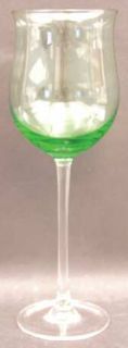 Lenox Gems Green Tulip Wine   Emerald Green Bowl, Clear Smooth Stem