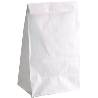 Gusseted Flat Bottom Bags 5x3x9 3/4 100/pkg white (White. Made in USA. )