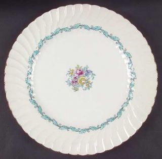 Minton Ardmore Ivory/Turq. 13 Chop Plate (Round Platter), Fine China Dinnerware