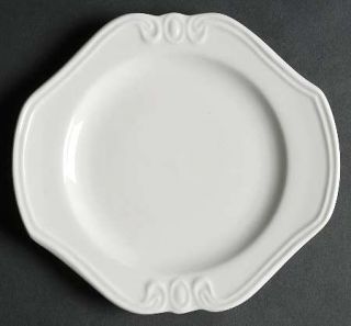 Tabletops Unlimited Chantilly Salad Plate, Fine China Dinnerware   All White,Emb