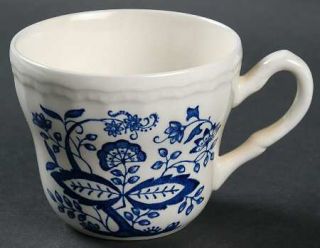 Wedgwood Blue Heritage Flat Cup, Fine China Dinnerware   Blue Onion Design, Rope