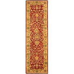 Handmade Antiquities Mahal Rust/ Beige Wool Runner (23 X 10) (RedPattern OrientalMeasures 0.625 inch thickTip We recommend the use of a non skid pad to keep the rug in place on smooth surfaces.All rug sizes are approximate. Due to the difference of moni
