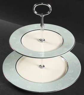 Castleton (USA) Corsage 2 Tiered Serving Tray (Dp, Sp), Fine China Dinnerware  