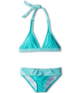 Roxy Kids Doll Face 70s Halter Set with Cups Girls Swimwear Sets (Blue)