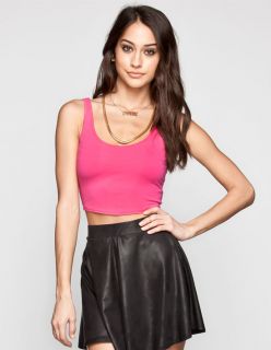 Essential Womens Short Crop Tank Pink In Sizes Small, Medium, X Large