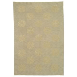 Martha Stewart Medallions Quartz Silk/ Wool Rug (86 X 116)