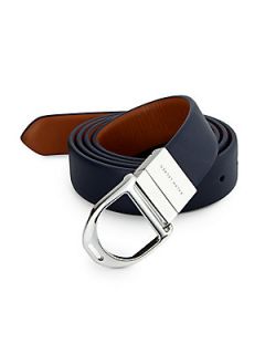 Ralph Lauren Reversible Calfskin Belt   Blue