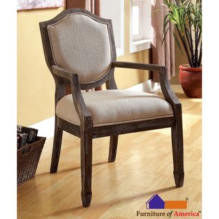 Furniture Of America Alfie Reclaimed Grey/ Taupe Fabric Accent Chair