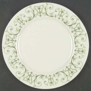 Castleton (USA) Baroque Scroll Dinner Plate, Fine China Dinnerware   Green Scrol