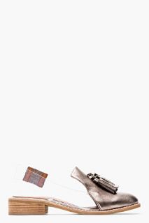 Jeffrey Campbell Pewter And Clear Slingback Lawless Loafers