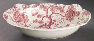Johnson Brothers English Chippendale Red/Pink 9 Oval Vegetable Bowl, Fine China