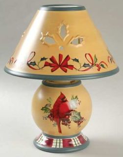 Lenox China Winter Greetings Candle Lamp with Shade, Fine China Dinnerware   Eve