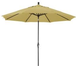Alluminum 11 ft Wheat Patio Umbrella With Sunbrella (WheatMaterials Aluminum, Sunbrella fabric. acrylicPole materials AluminumWeatherproofShade UV protectionDimensions 96 inches high x 132 inches wide x 132 inches deepWeight 25 pounds Double wind vent