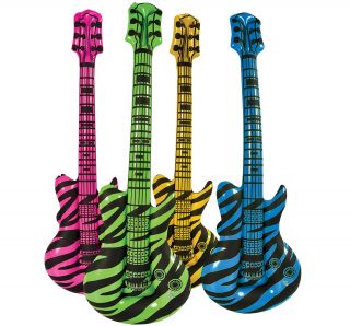 Inflatable Zebra Print Guitar