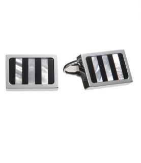 Onyx Mother of Pearl Vertical Stripe Cufflinks JoS. A. Bank