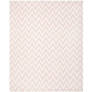 Safavieh Hand woven Moroccan Dhurrie Pink/ Ivory Wool Rug (10 X 14)