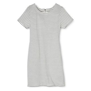 Merona Womens Knit T Shirt Dress   Black/Sour Cream   XXL