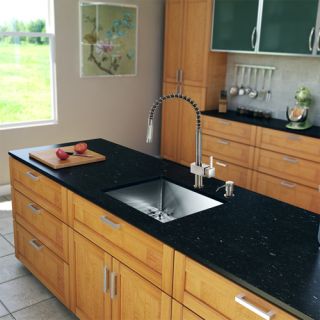 Vigo Industries VG15221 Kitchen Sink Set, All In One 23 Undermount Sink amp; Faucet Stainless Steel