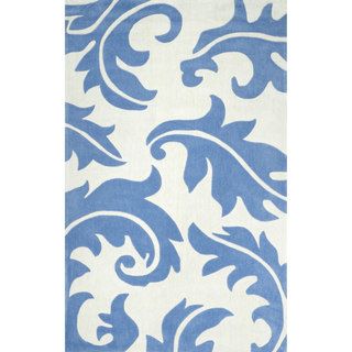 Nuloom Hand tufted Leaves Synthetics Blue Rug (7 6 X 9 6 )
