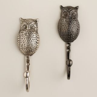 Metal Owl Hooks, Set of 3   World Market