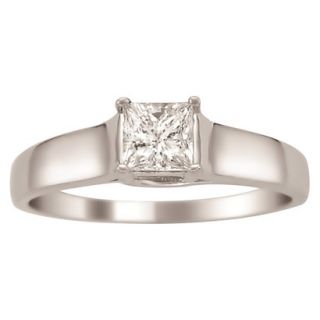 0.5 CT.T.W. Solitaire Diamond Certified Ring in 14K White Gold   Size 7.5