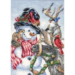 Gold Collection Petite Snowman and Reindeer Counted Cross Stit 5x7