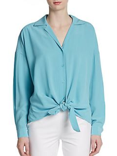 Lumi Silk Blouse   Robins Egg