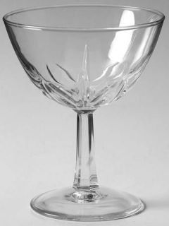 Cristal DArques Durand Cra47 Champagne/Tall Sherbet   Clear,Fan Cut,Multisided
