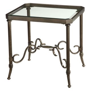 Stein World Somerset Rectangular Bronze Metal and Glass End Table   125 021