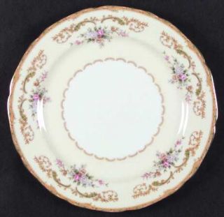 Noritake Ocala Dinner Plate, Fine China Dinnerware   Floral Rim,Scrolls,Scallope