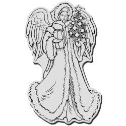 Stampendous Christmas Cling Rubber Stamp  Angelic Gifts