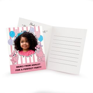 Pink Poodle in Paris Personalized Thank You Notes