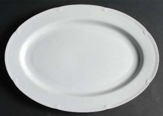 Block China Classic White 15 Oval Serving Platter, Fine China Dinnerware   All