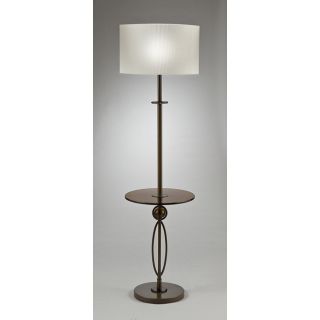 Transitional 1 light Floor Lamp In Bronze With Table