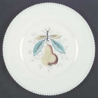 Westmoreland Beaded Edge Fruit Dinner Plate   Line #22,Milk Glass Fruit Decorati