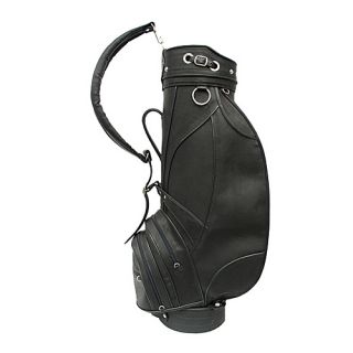 Deluxe 9 Leather Golf Bag   Black