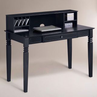 Black Douglas Desk with Hutch   World Market