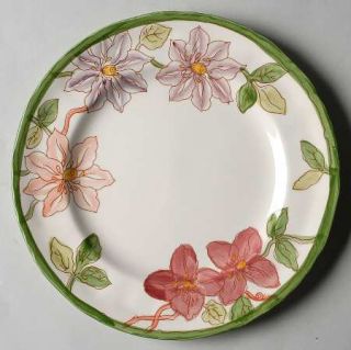 Masons Clematis Luncheon Plate, Fine China Dinnerware   Purple & Pink Florals,