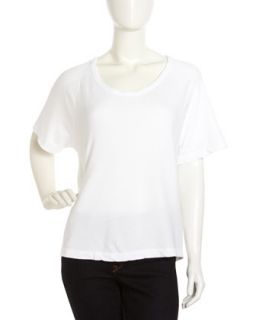 Raglan Short Sleeve Sweatshirt, White