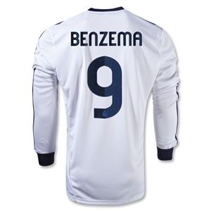 adidas Real Madrid 12/13 BENZEMA LS Home Soccer Jersey